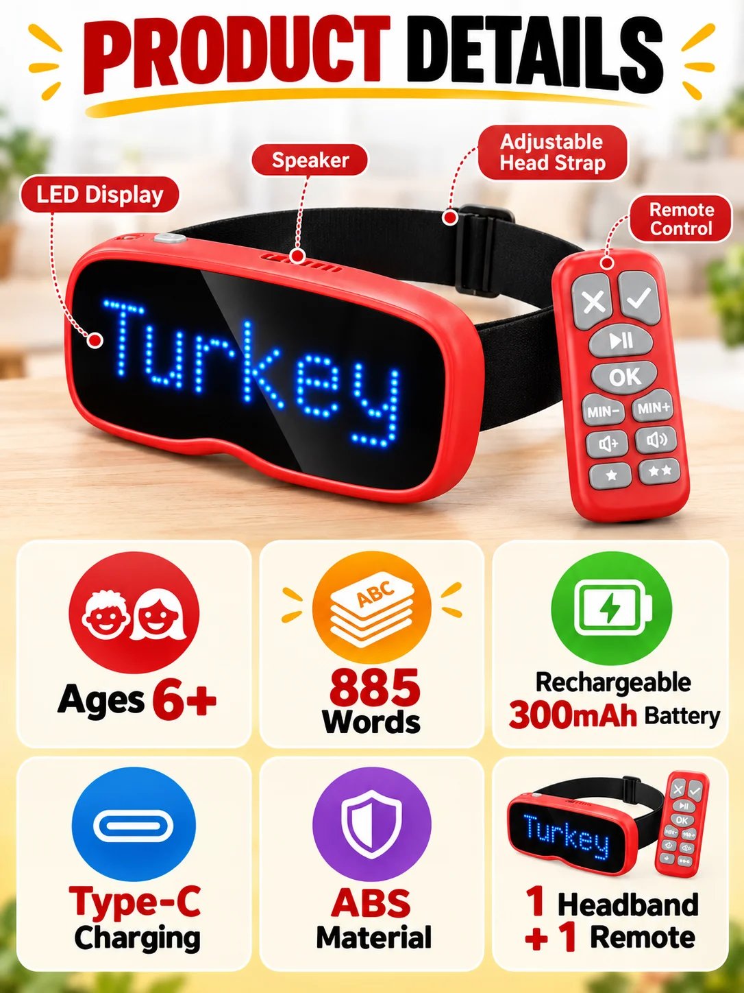 π Party Fun Deal β LED Headband Guessing Game Set π‘ Interactive Charades Challenge for Kids & Adults at Family Game Nights β¨