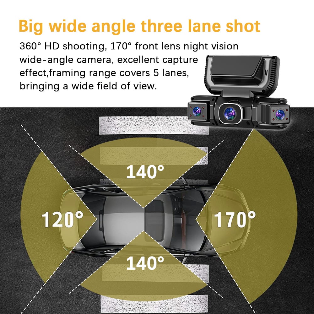 360° Car DVR WiFi 4 Channels Dash Cam Video Recorder