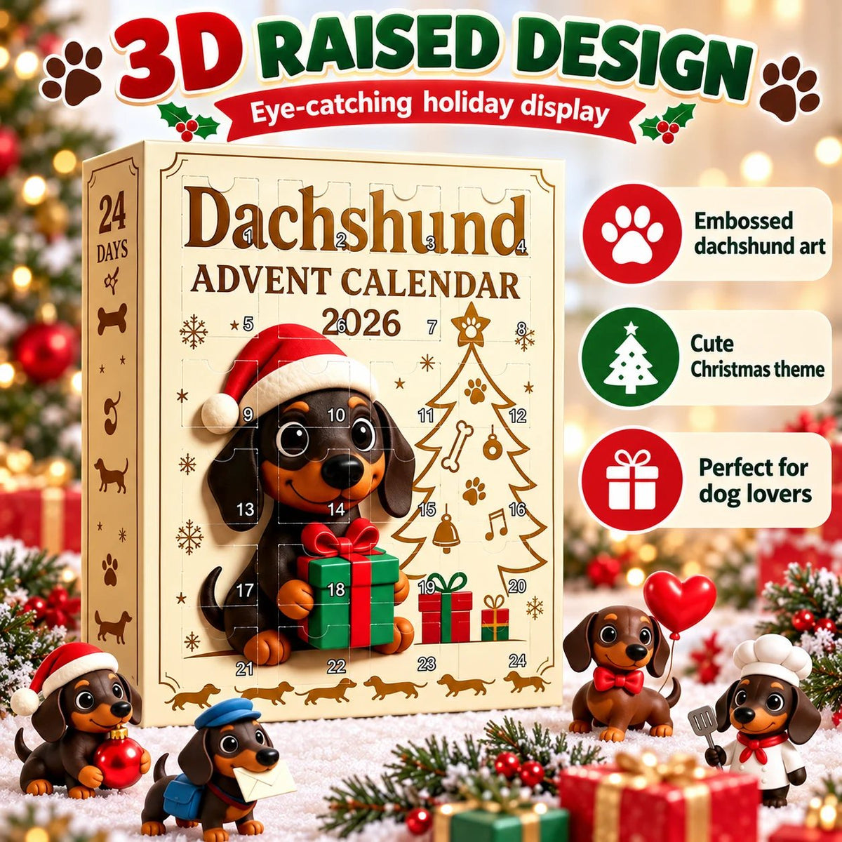 ππΆπ Dachshund Advent Calendar β Unbox a Cute Pup Surprise Every Day Till Christmas!