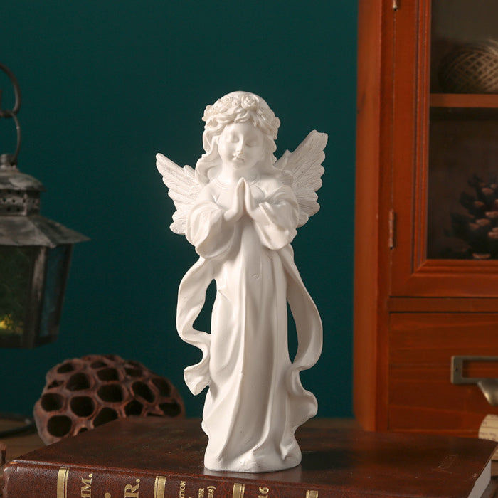 Girl Praying Angel Sculpture Model Ornament