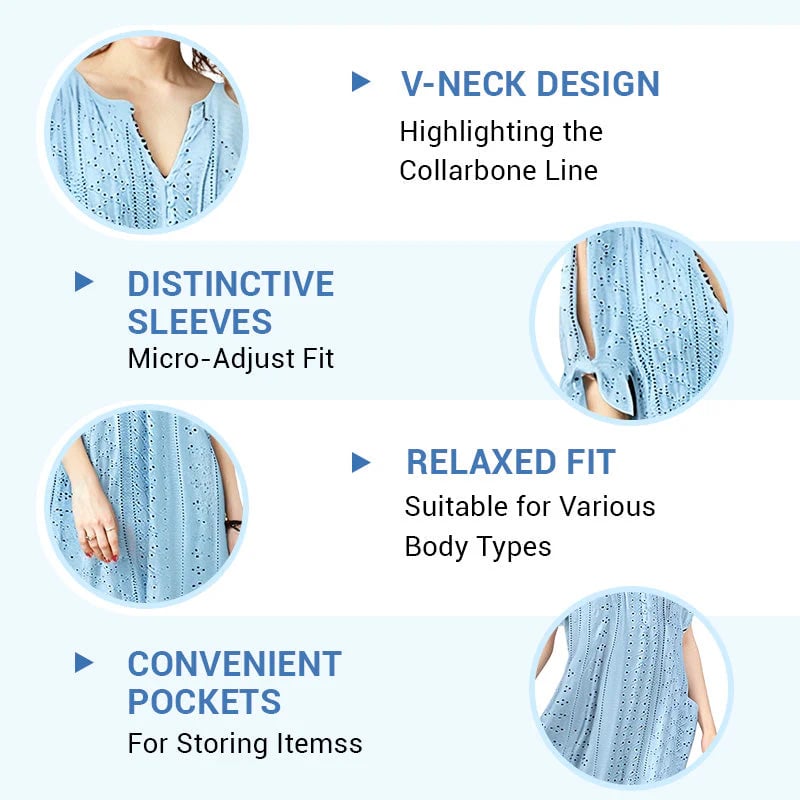 💃Women's Elegant V-Neck Hollow-Out Solid Dress - Buy 2 and get free shipping!