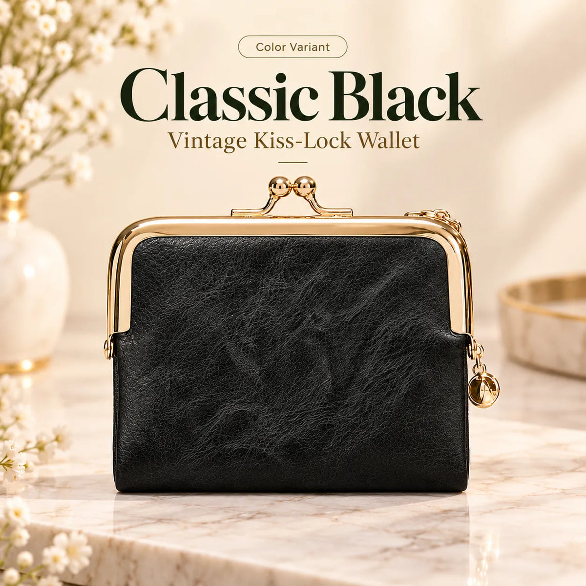π Vintage Kiss-Lock Wallet | Compact & Chic