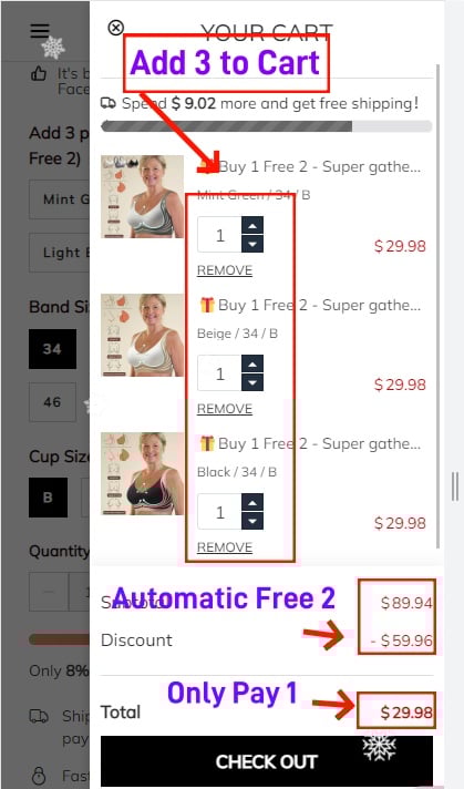 Buy 1 Get 3 Packs🎁Super gather bra | Wireless Push-up Bra👍No more sagging breasts