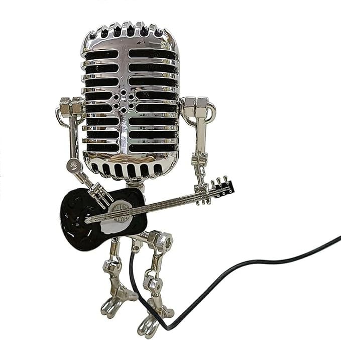🔥🔥Vintage Metal Microphone Robot Desk Lamp