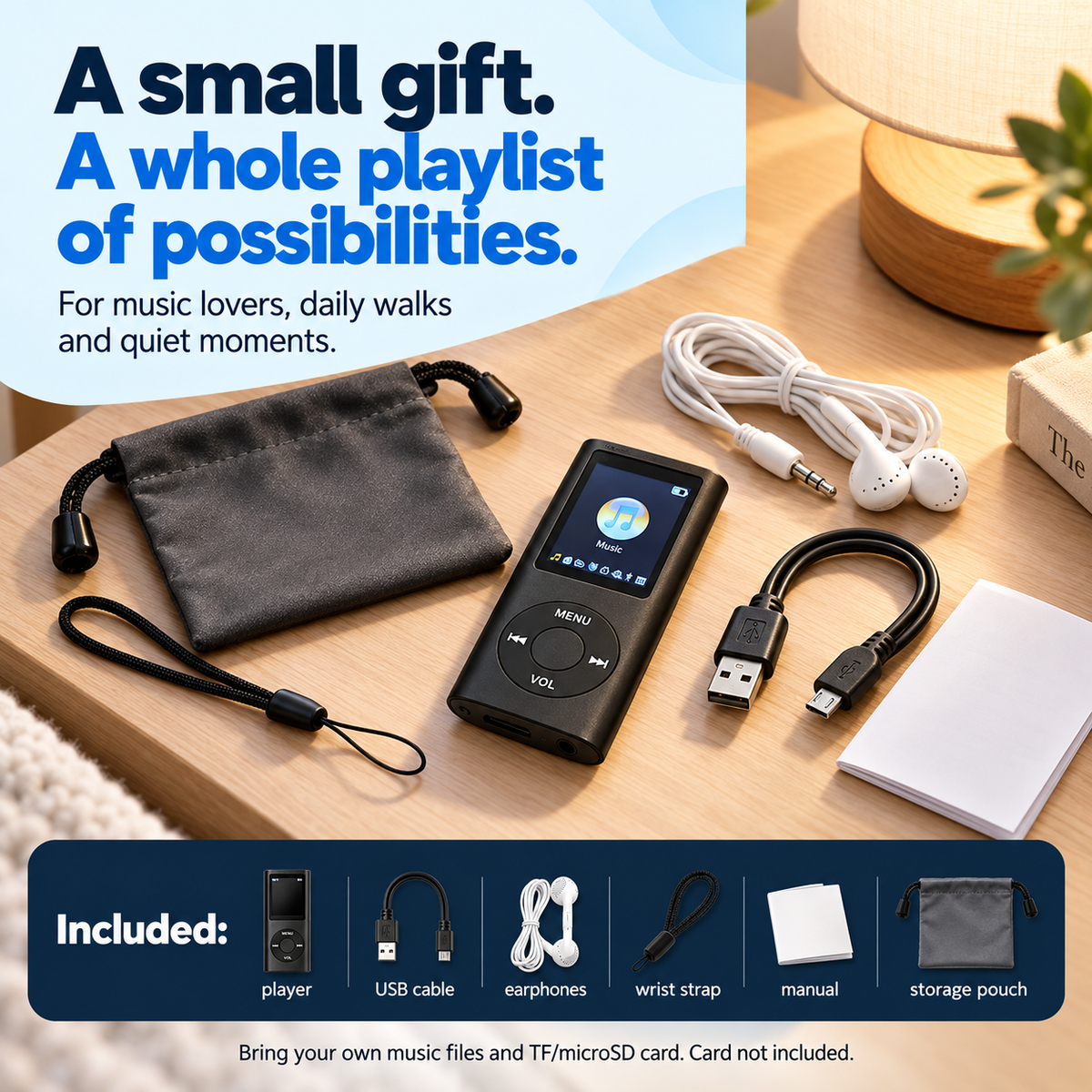π΅ Pocket MP3 Player β Offline Music, Bluetooth Audio & LCD Screen