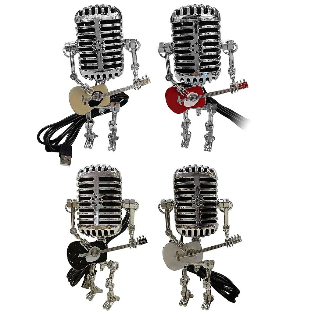 🔥🔥Vintage Metal Microphone Robot Desk Lamp