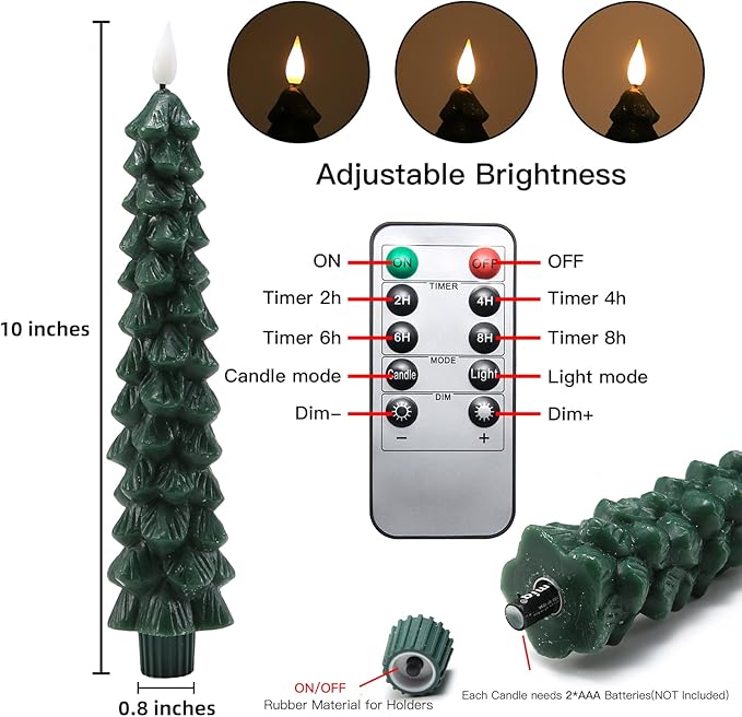 Funtery Flameless Taper Candles 🕯