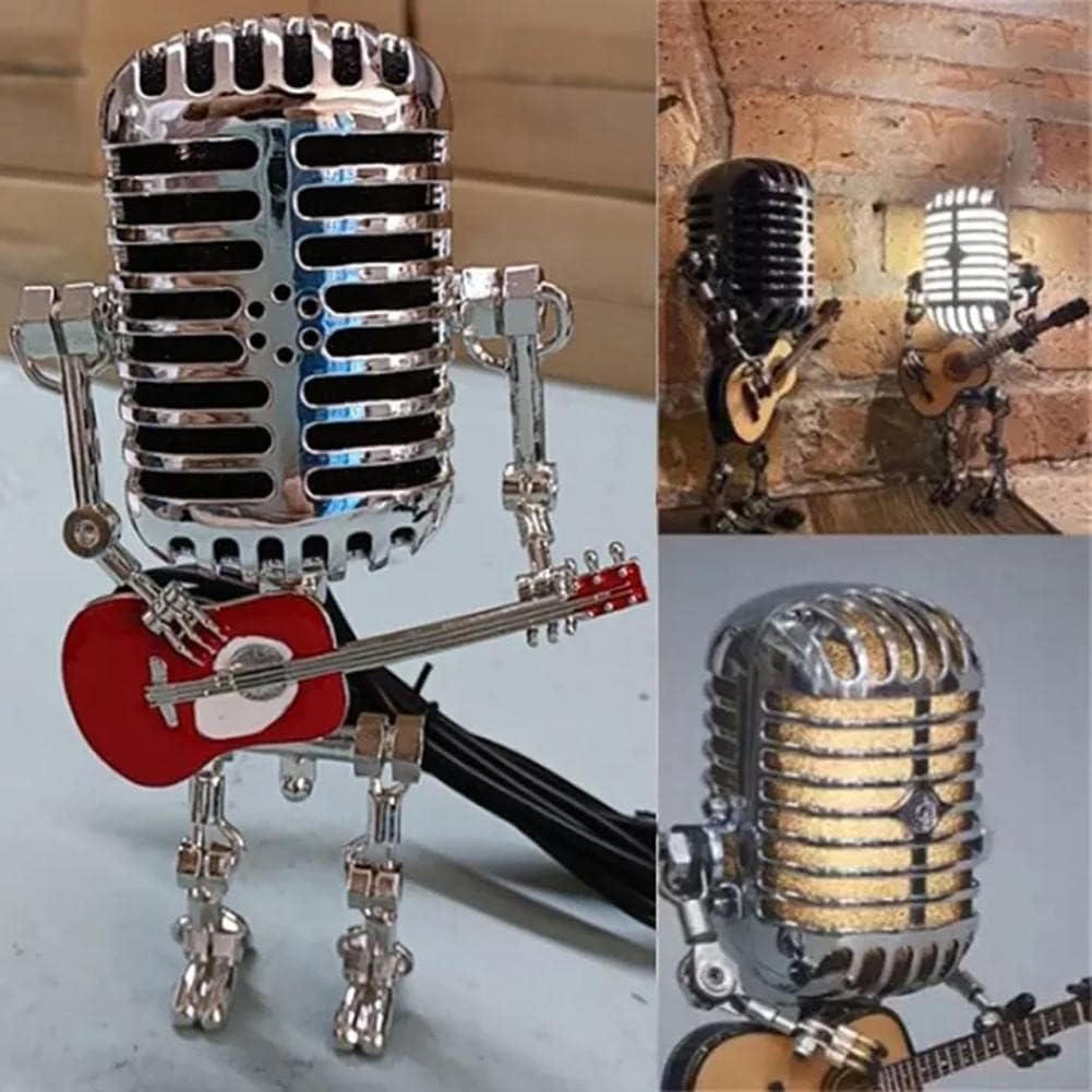 🔥🔥Vintage Metal Microphone Robot Desk Lamp