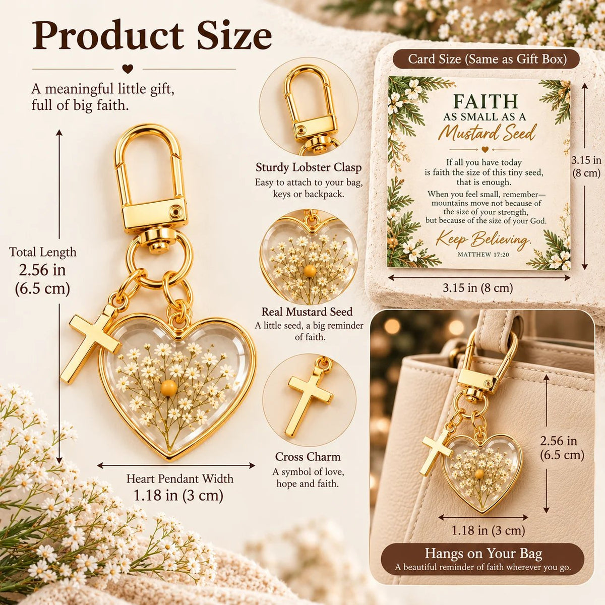 π₯ Last Day 50% OFF ββοΈ Mustard Seed Faith Keychain β Keep Believing