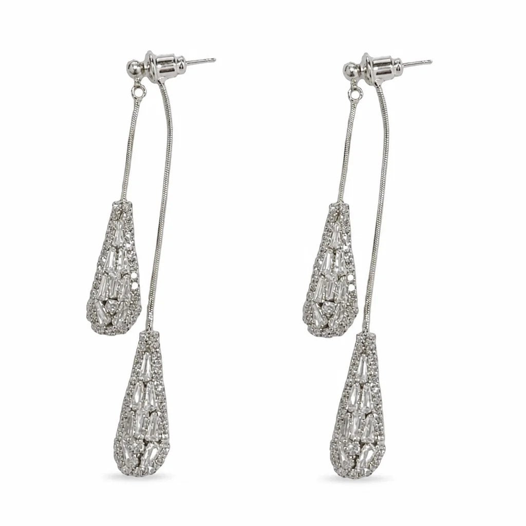 ✨ Two-Way Waterdrop Tassel Earrings - Convertible Zircon Drop Earrings 💎