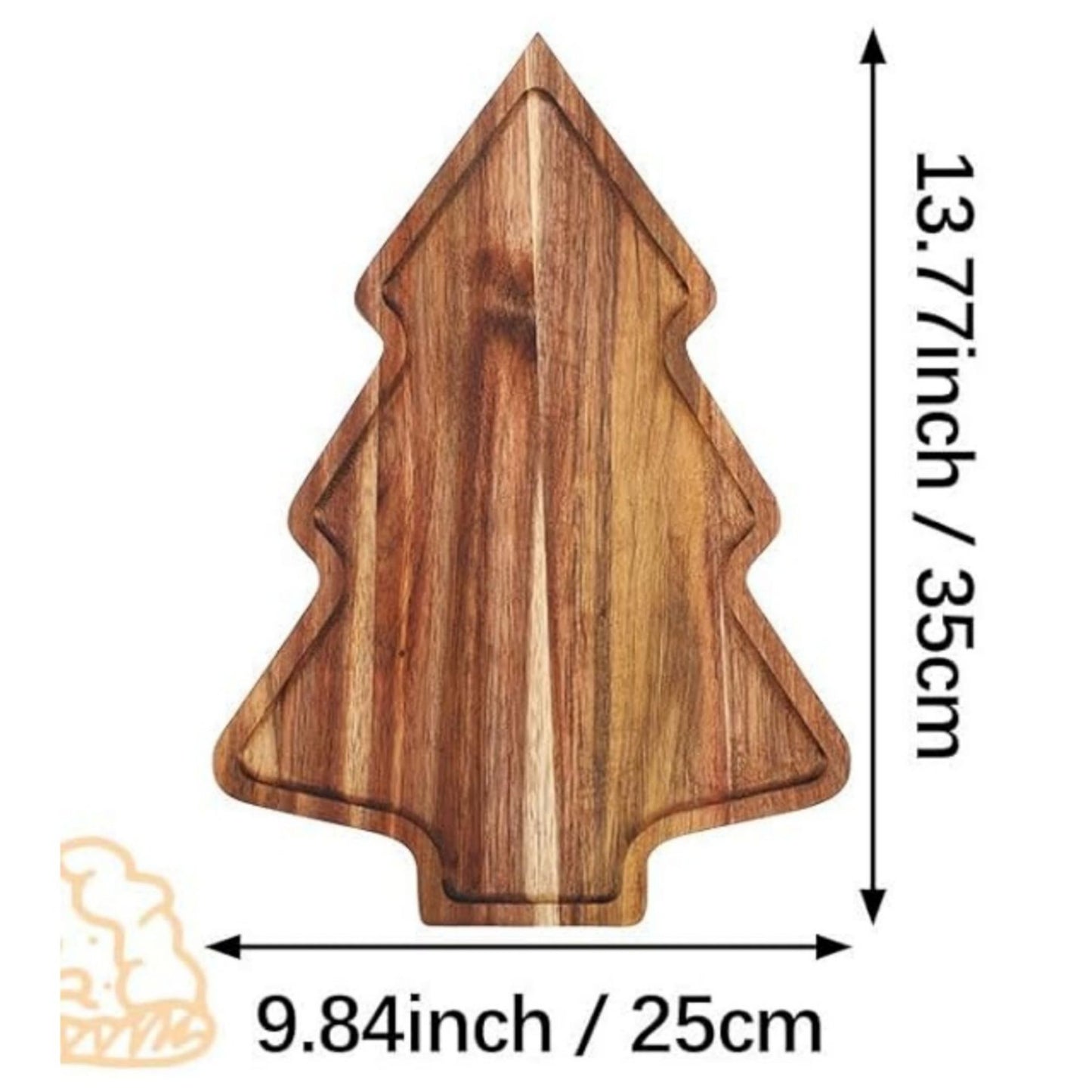 Christmas Antler Acacia Wood Cheese Board – Elegant Holiday Serving Tray
