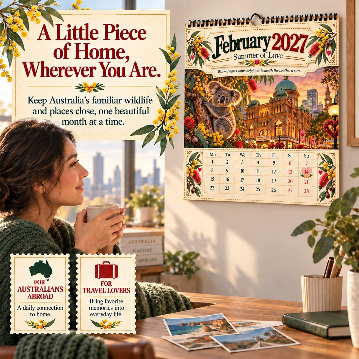 🔥🦘2027 Australia 125th Anniversary Wall Calendar 🐨