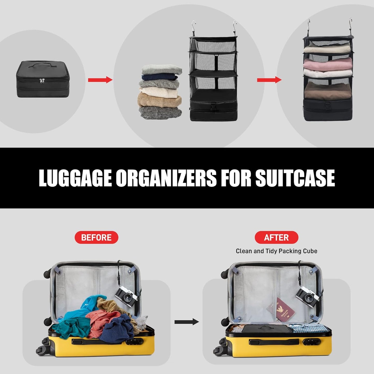 Triple organizing hanging bags