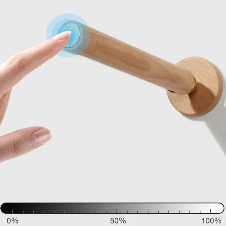 Wall light made of wood