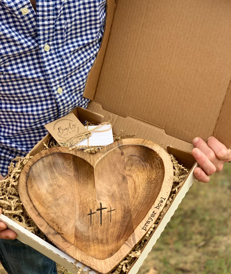 🎁Easter Sale- New Heart Prayer Bowl Modern Cross religious gifts