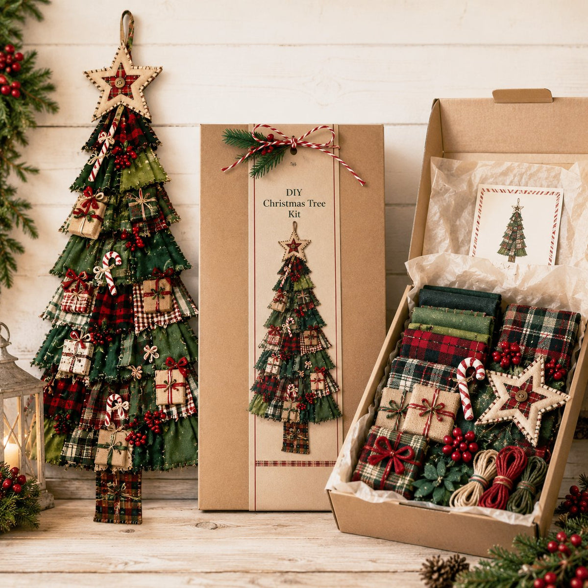 🎄Beginner-Friendly DIY Oversized Patchwork Christmas Tree Door Hanging Kit