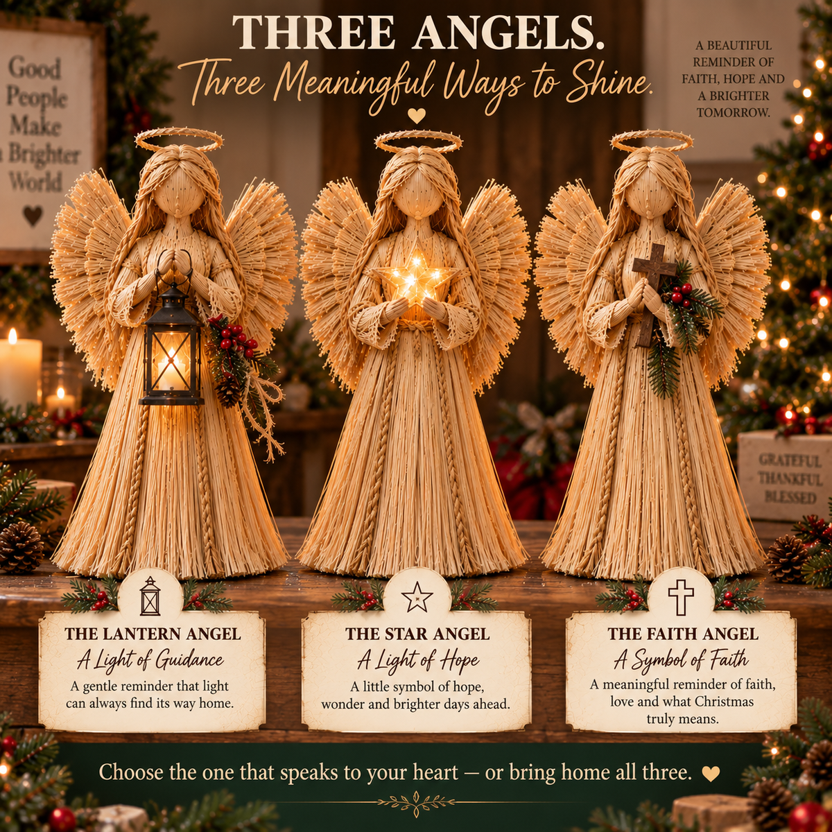 Straw Angels of Light – Handcrafted-Inspired Symbols of Hope, Faith & Love ✨