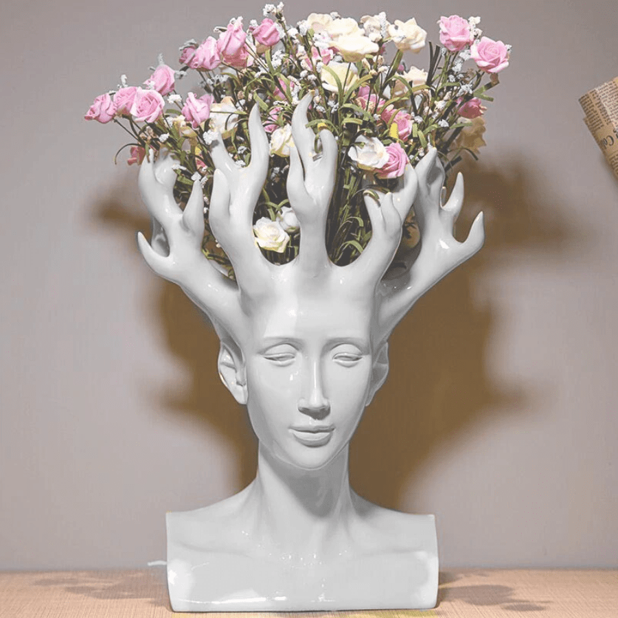 Mali Head Flower Vase