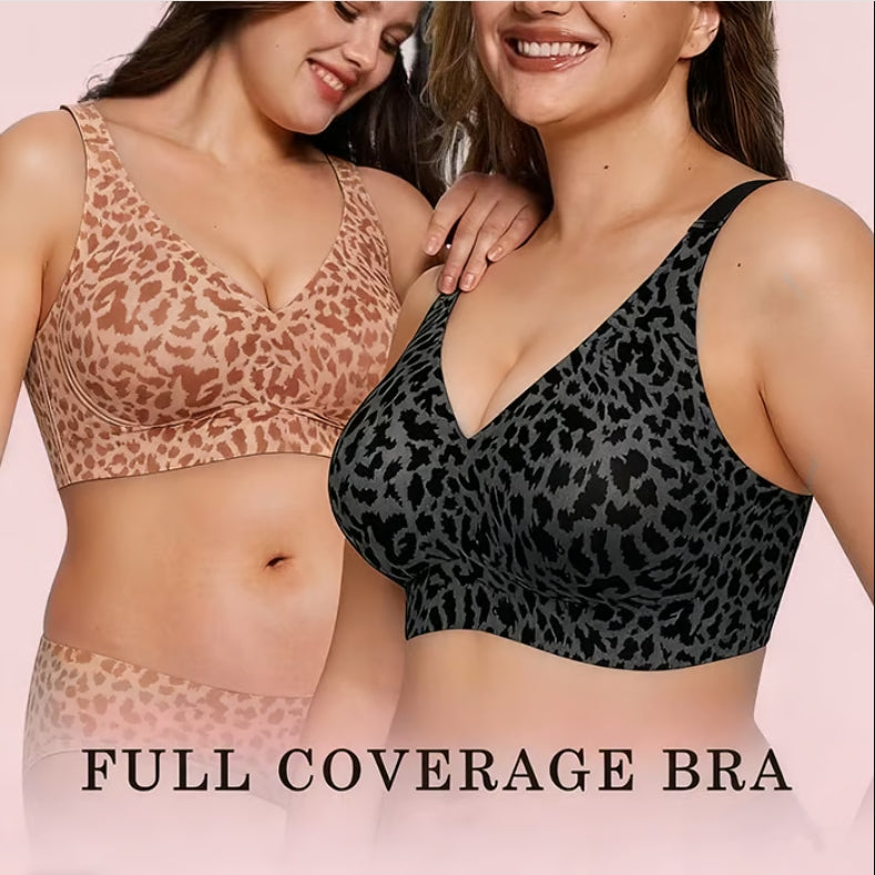 Super Firming Leopard Print Jelly Bra | Women Wirefree Bras 🔥Buy 1 Get 1 Free!