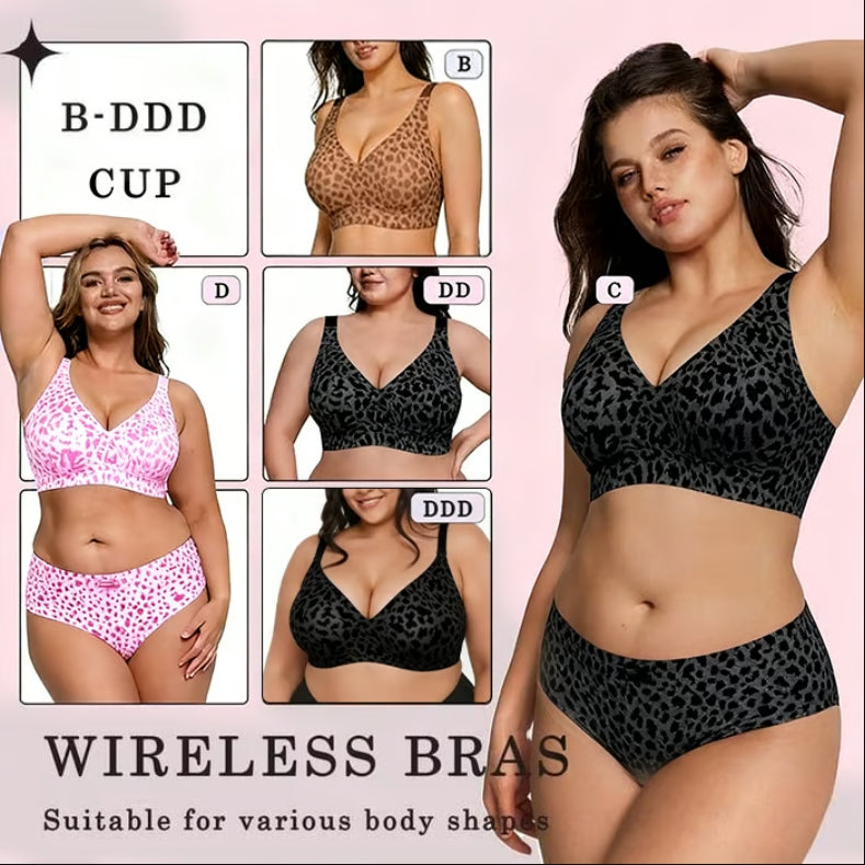 Super Firming Leopard Print Jelly Bra | Women Wirefree Bras 🔥Buy 1 Get 1 Free!