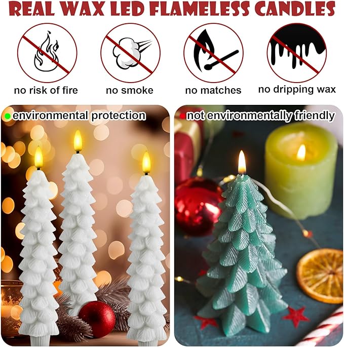 Funtery Flameless Taper Candles 🕯