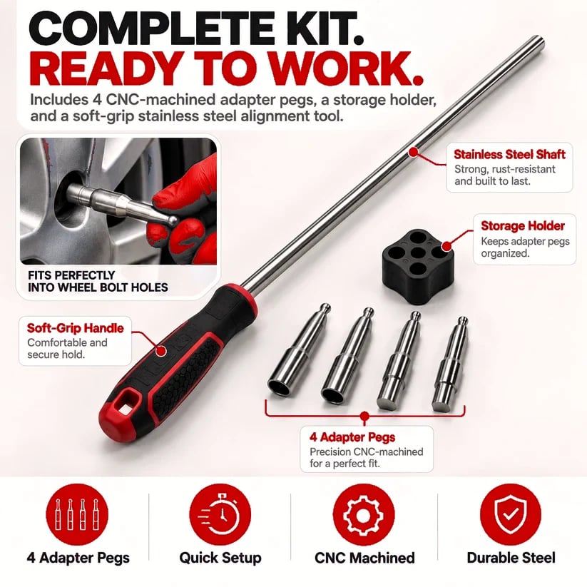 🔧 Heavy Wheel Fitting Tool – Hub Positioning & Tire Mounting Assistant