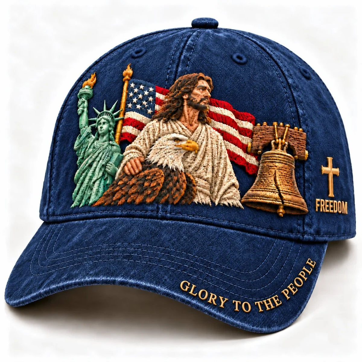 ✝️🇺🇸 Faith & Freedom American Heritage Embroidered Cap