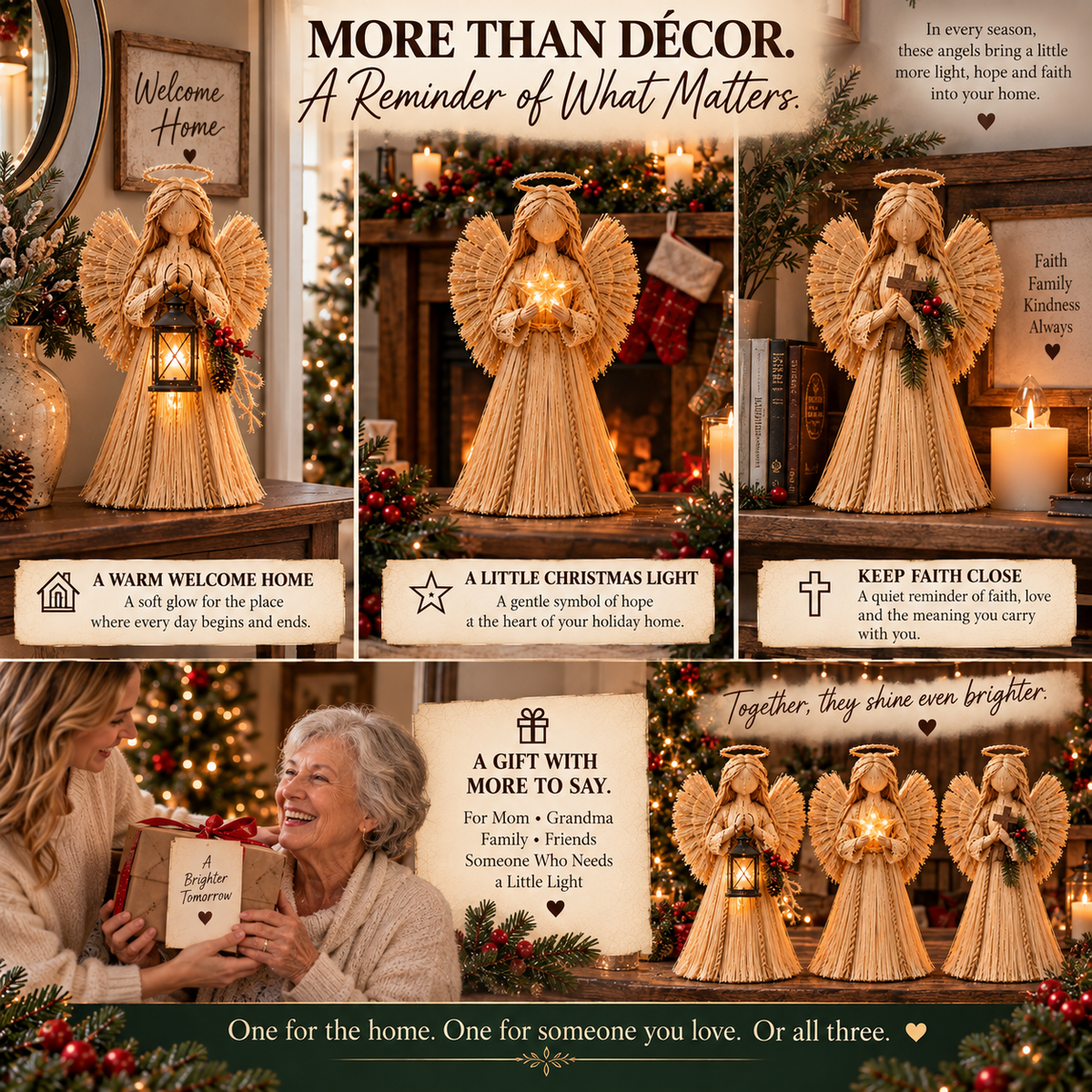 Straw Angels of Light – Handcrafted-Inspired Symbols of Hope, Faith & Love ✨