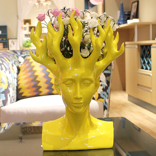 Mali Head Flower Vase