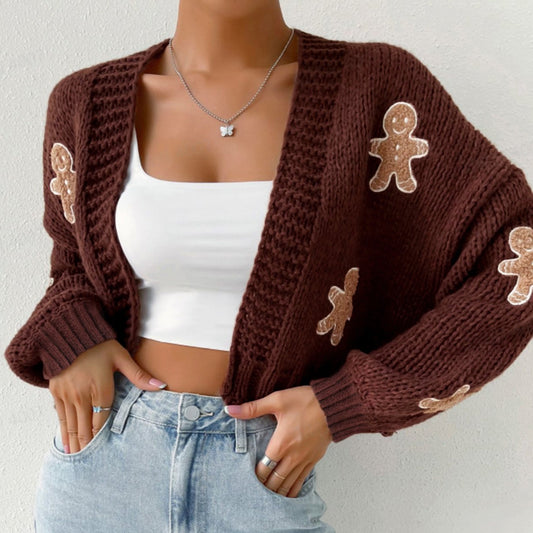Women's Cartoon Print Drop Shoulder Cardigan