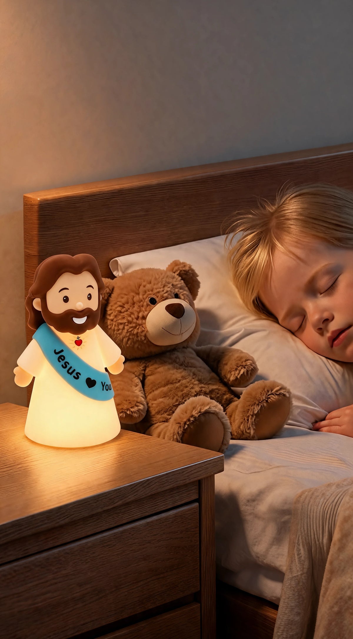 ❤️ Jesus Loves You Night Light – Cute Glowing Jesus Lamp | Christian Bedside Decor & Meaningful Faith Gift ✝️