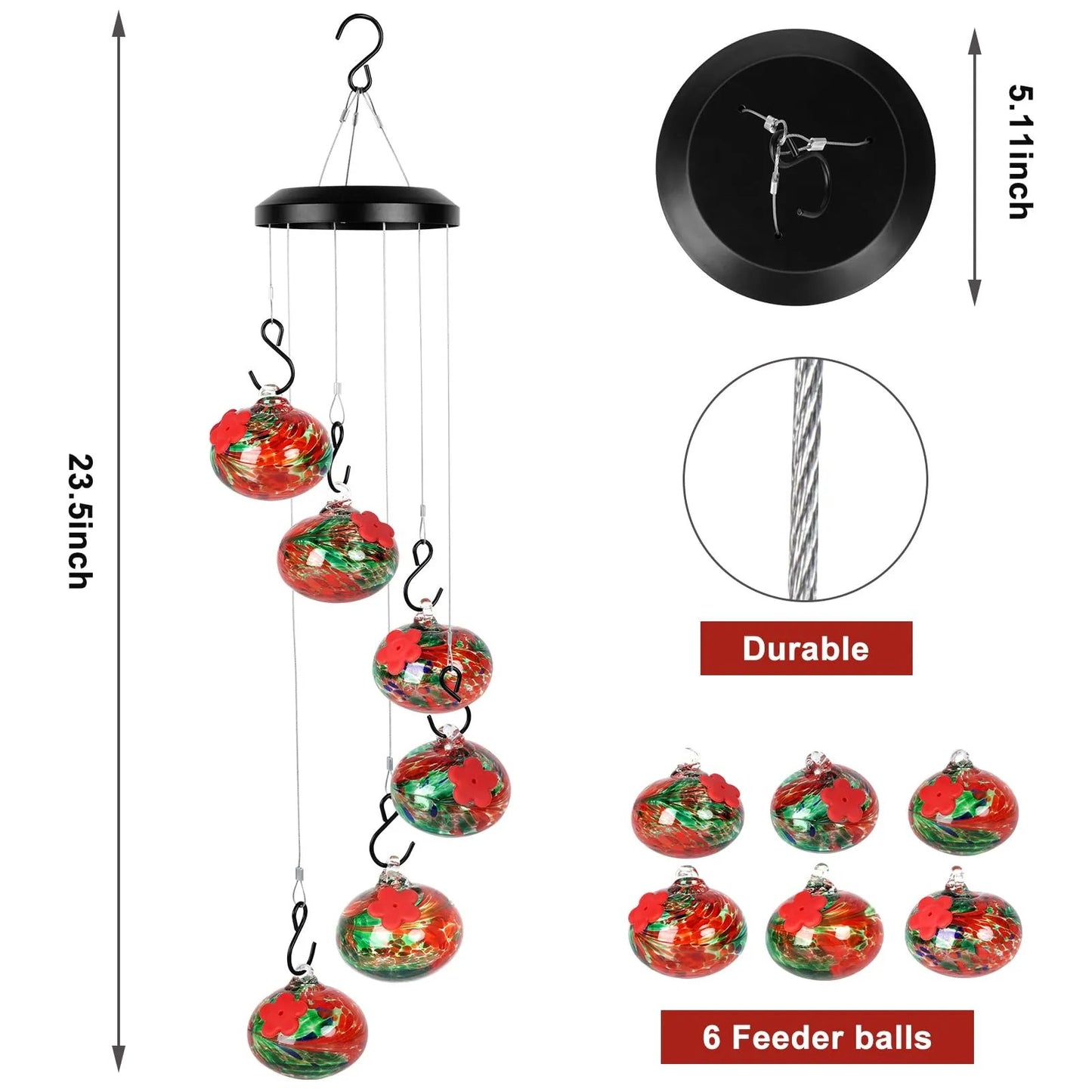 New Charming Wind Chimes Hummingbird feeders Garden Decor