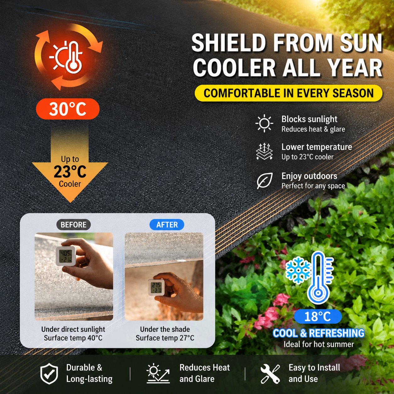 ☀️ 98% UV-Blocking Sunshade Net – Ultimate Outdoor Protection-6