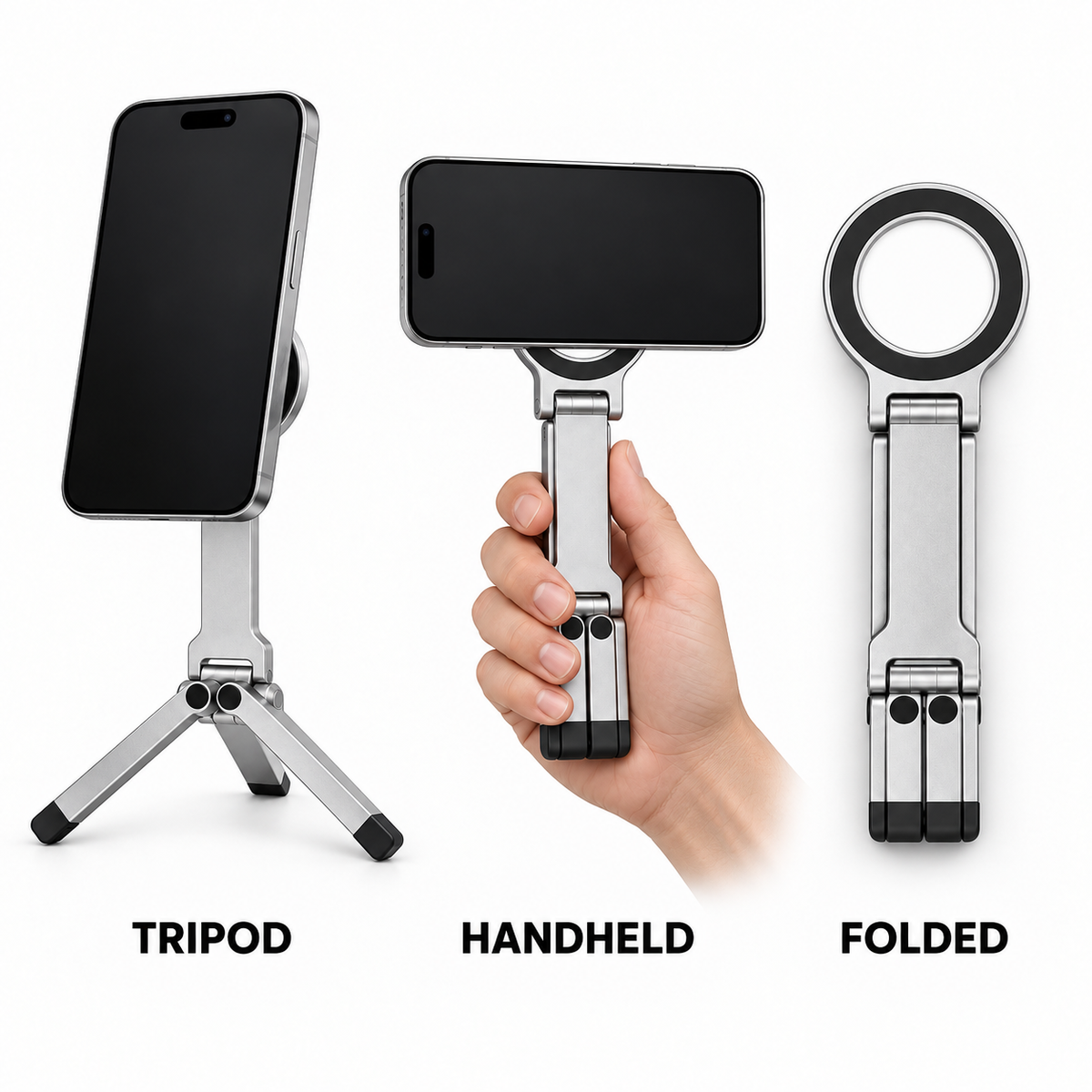 Foldable Magnetic Phone Tripod Stand