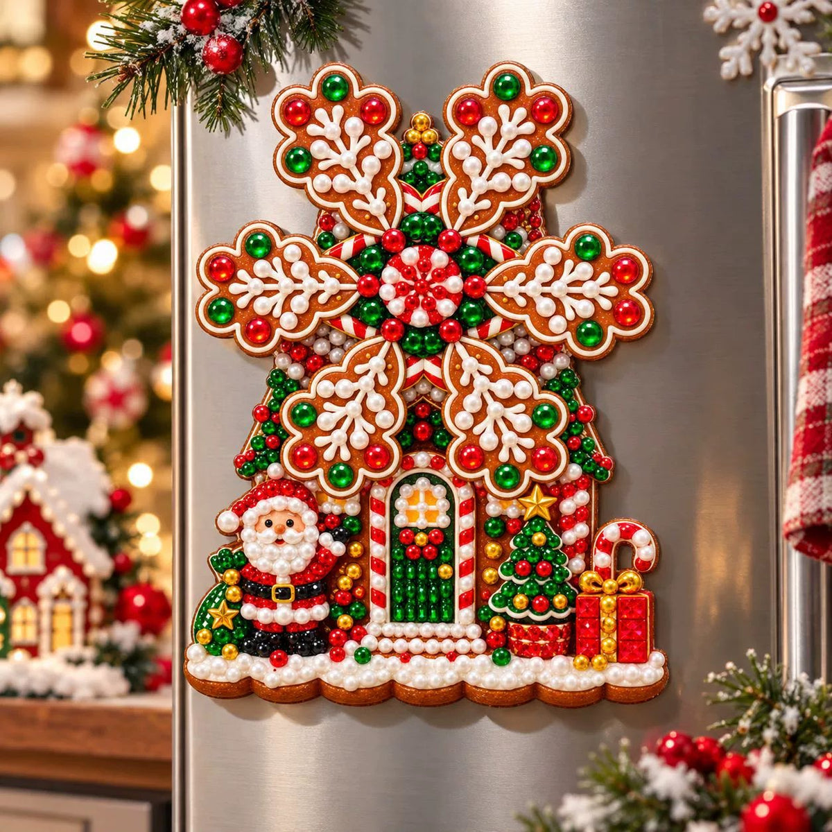 🎄 Wooden Christmas windmill decoration with rotating sails – 4 festive designs