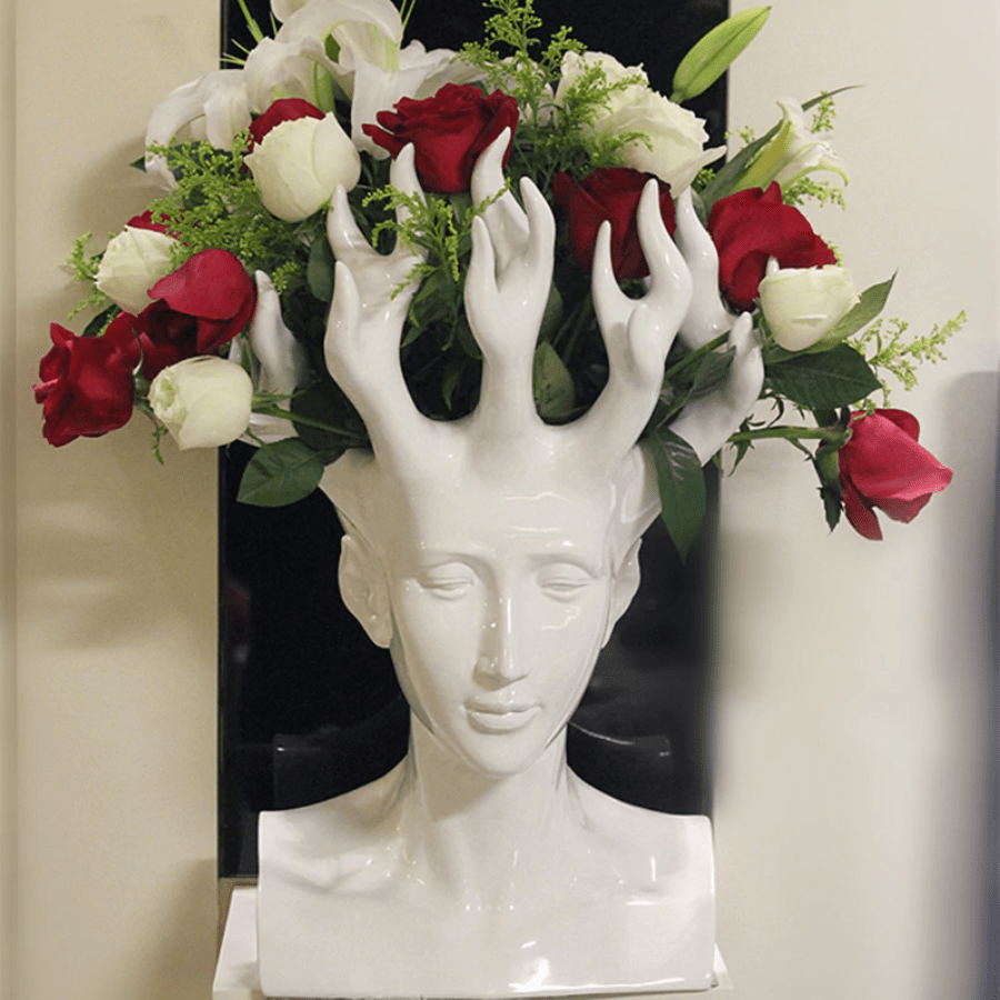Mali Head Flower Vase