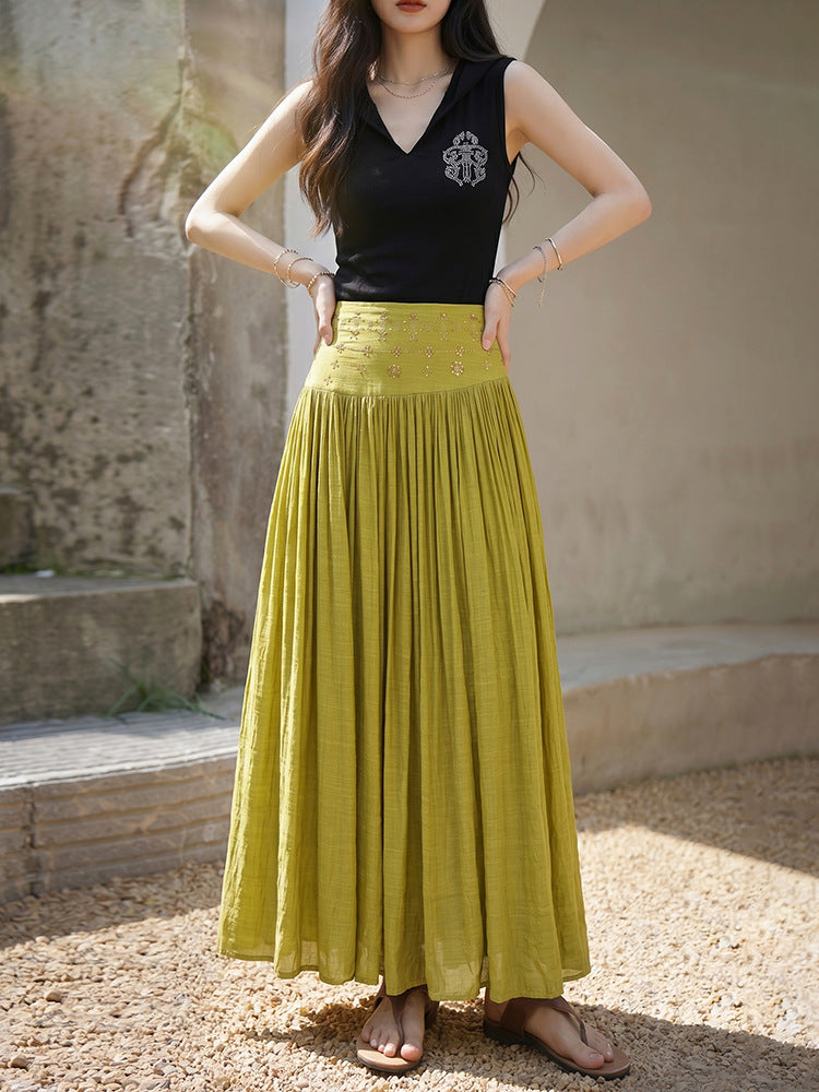 👗Women's High-Waisted Linen A-Line Beach Skirt👠