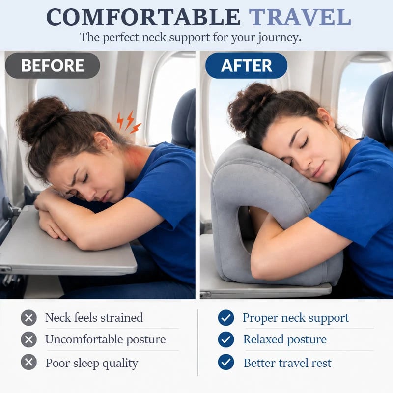 🛫💤 Ultra-Light Foldable Inflatable Travel Pillow | Portable Neck, Face & Arm Support for Trips ❤️