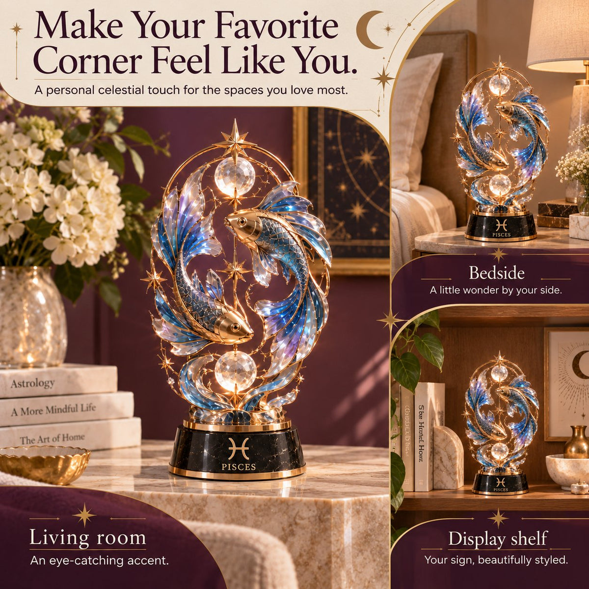 ⏳ Last Day 49% OFF – 🌙 Celestial Zodiac Sculpture | 12 Jewel-Like Zodiac Designs with Golden Details ✨