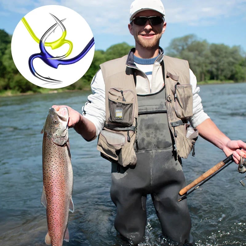 🎣  Classic and sharp double fishing hooks — High carbon steel with needle tip