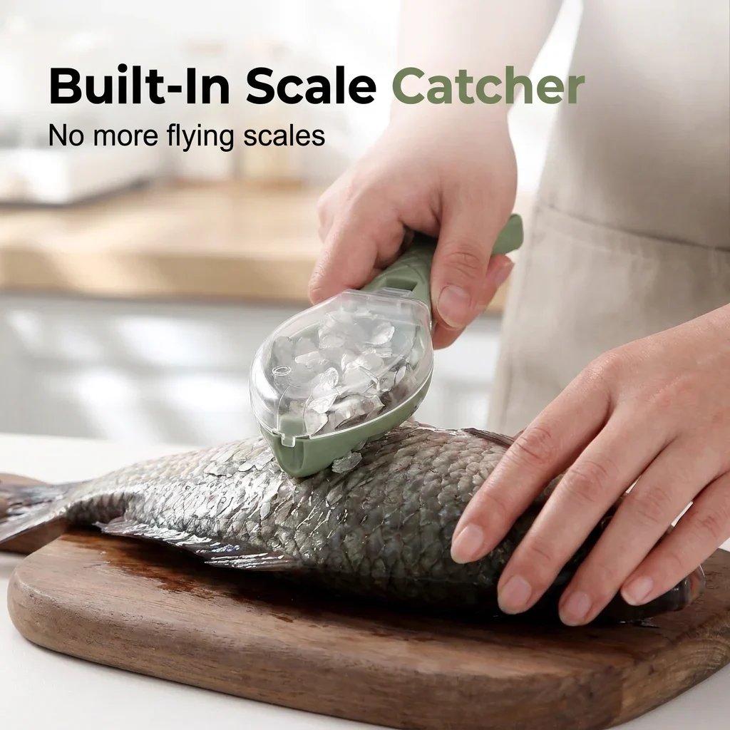 💯 🐟 Mess-Control Fish Scaler with Collection Lid