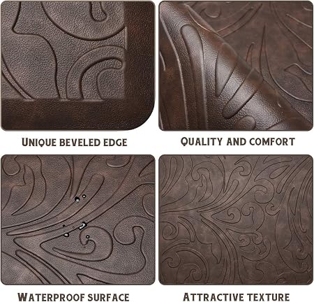 Mexican Inspired Brown Kitchen Anti-Fatigue Mat for Home Kitchen Decor