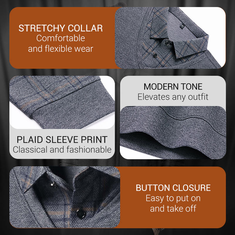 Men's Faux Two Piece Lapel Long-Sleeve Tops - Buy two and get free shipping!