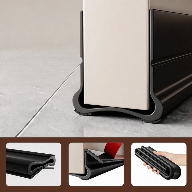 Triple Seal Under Door Draft Stopper – Self-Adhesive Door Bottom Seal for Noise Reduction, Energy Saving & Bug Blocking
