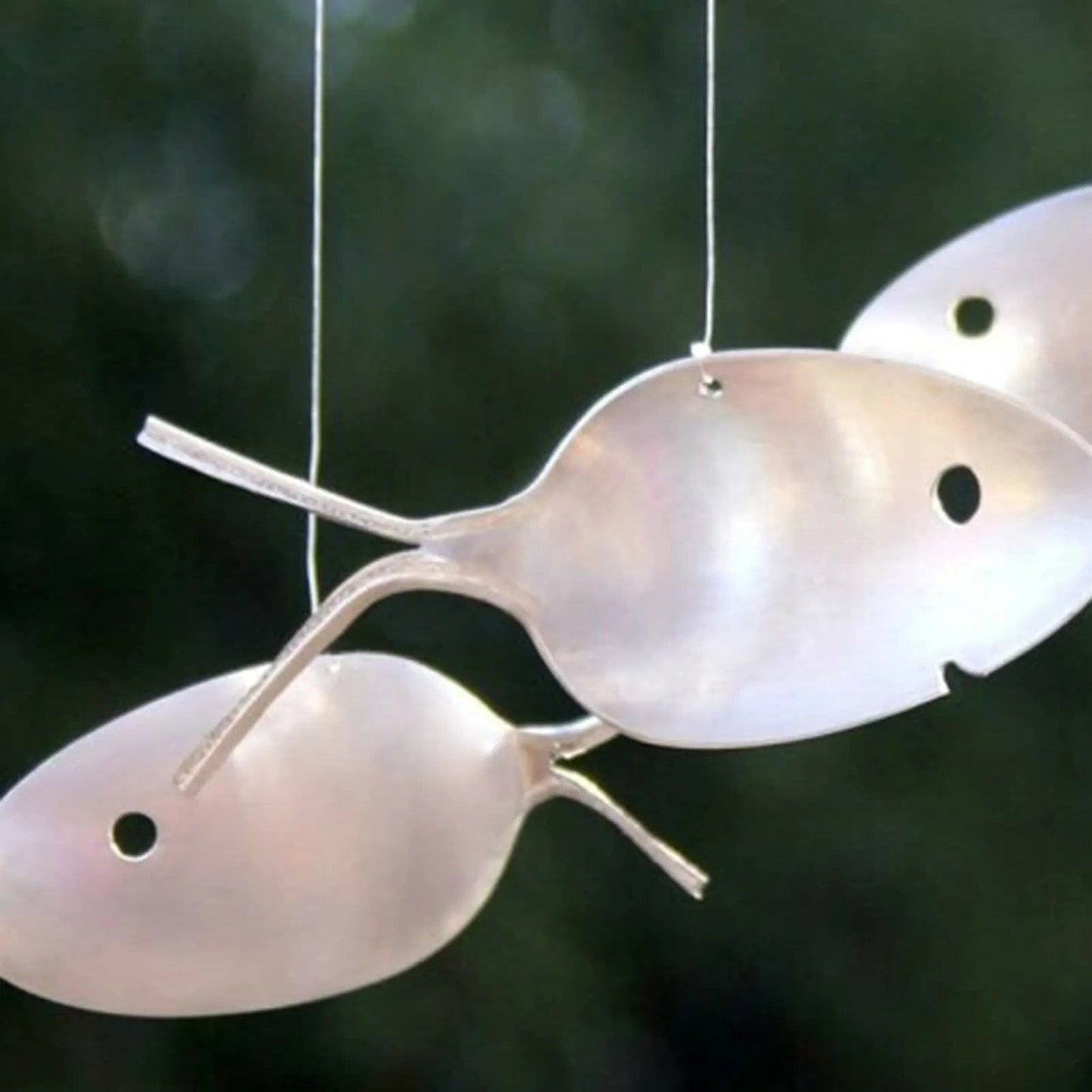 ❤️Handmade Fisherman Man Spoon Fish Sculpture Wind Chime