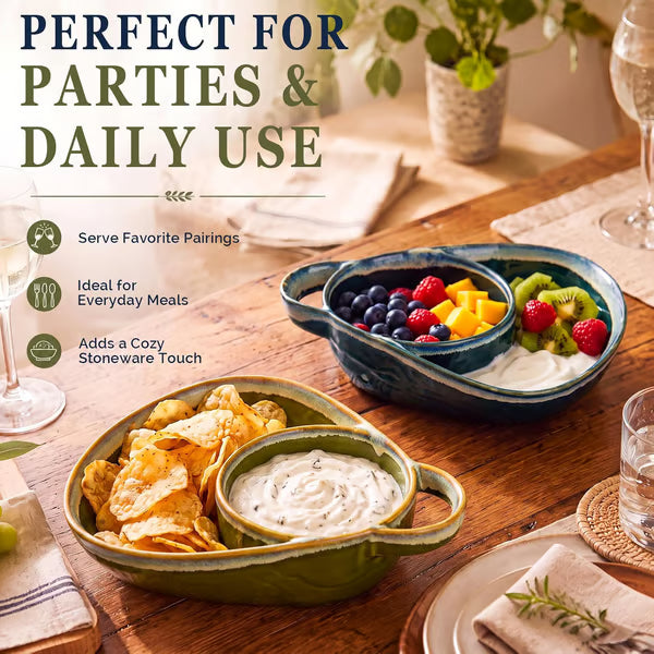 🥣 2-in-1 Anti-Soggy Cereal & Dip Bowl Set – Keep Crunchy & Creamy Separate