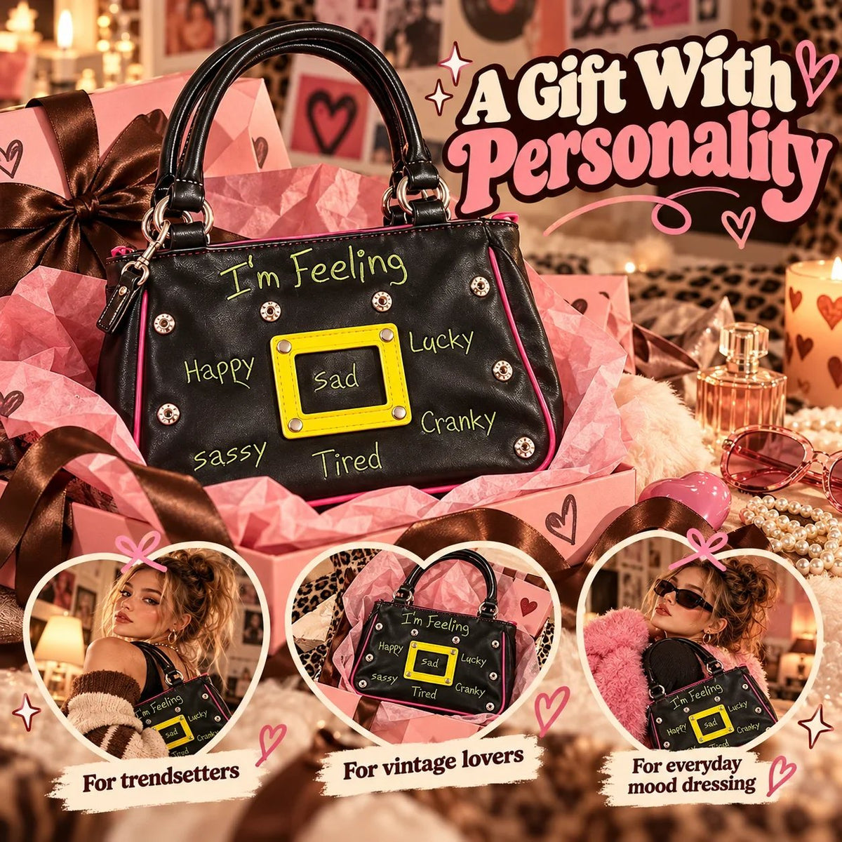 🔥 Y2K Mood Shoulder Bag - Change Your Mood, Change Your Style!