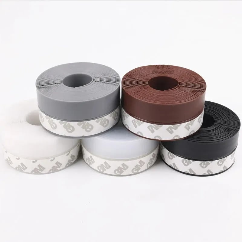 Silicone Door Weather Stripping Seal Strip, 5M/16.4FT Adhesive Door Bottom Draft Stopper for Doors and Windows