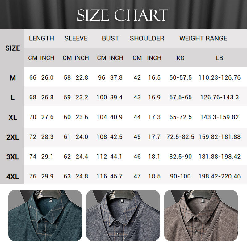 Men's Faux Two Piece Lapel Long-Sleeve Tops - Buy two and get free shipping!