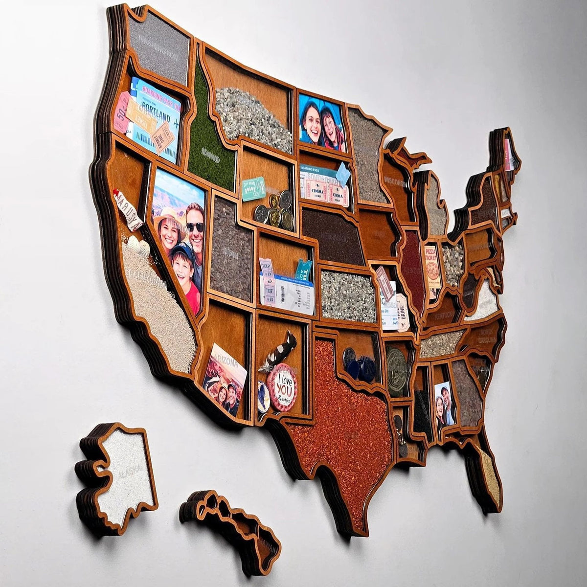 🎁 Personalized USA Travel Memory Map – Collect & Display Your Travel Keepsakes